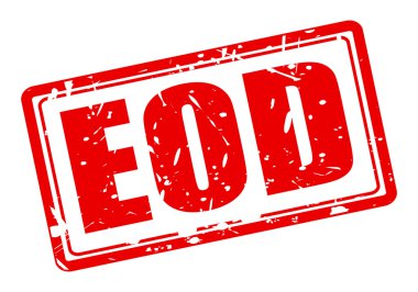 EOD kırmızı damga metni beyaz