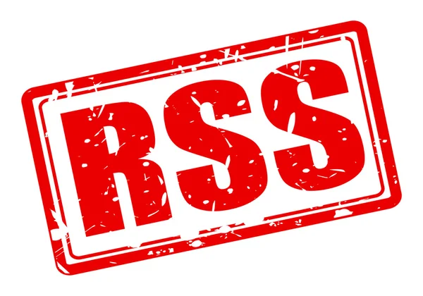 Texto del sello rojo RSS — Vector de stock