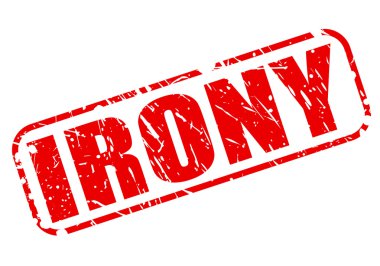 Irony red stamp text