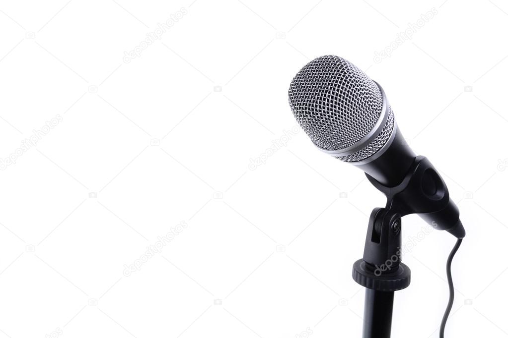 Microphone isolated on white with copy space