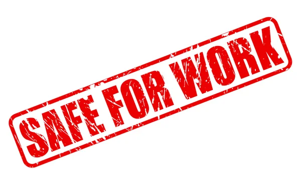 Bezpiecznej pracy czerwony znaczek tekstu — Wektor stockowy