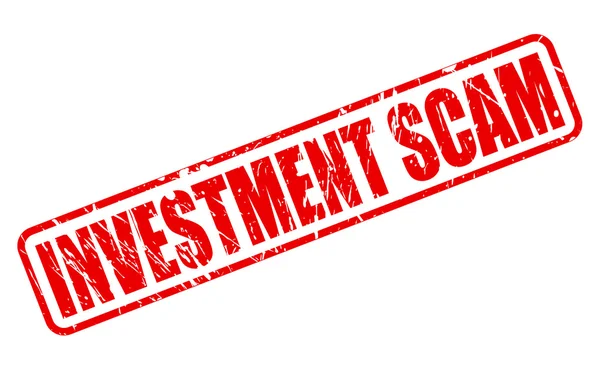 Investment scam red stamp text — Stock Vector