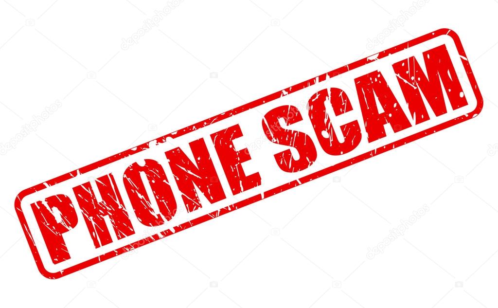 Phone scam red stamp text