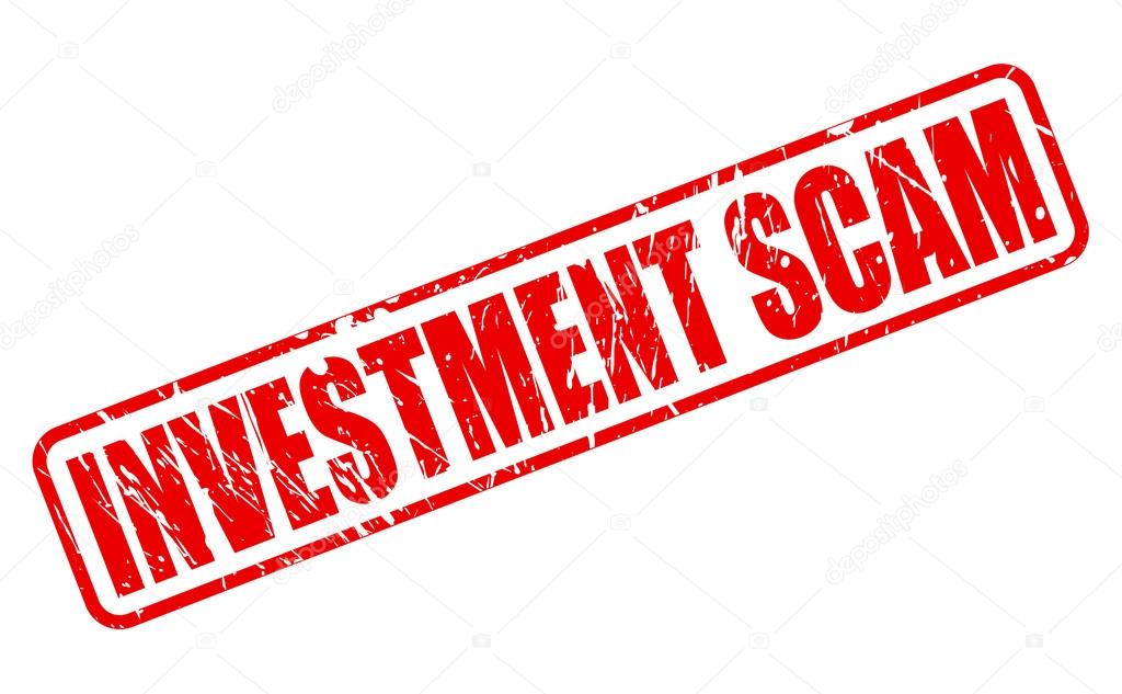 Investment scam red stamp text