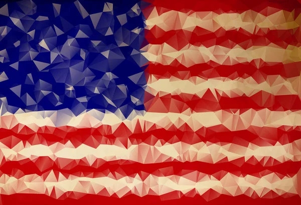 Bandera abstracta triángulo poligonal USA — Vector de stock