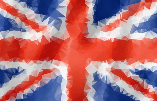 Abstracte veelhoekige driehoek Britse vlag — Stockvector
