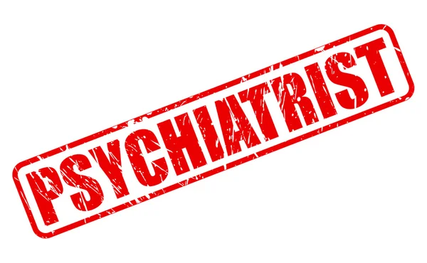 Psychiatr červené razítko text — Stockový vektor