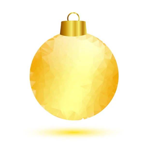 Boule de Noël en or sur blanc — Image vectorielle