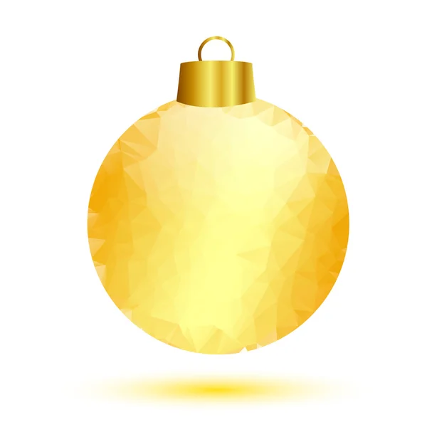 Gold christmas ball on white — Stock Vector