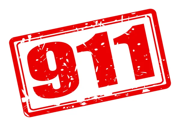 911'i kırmızı damga metni — Stok Vektör