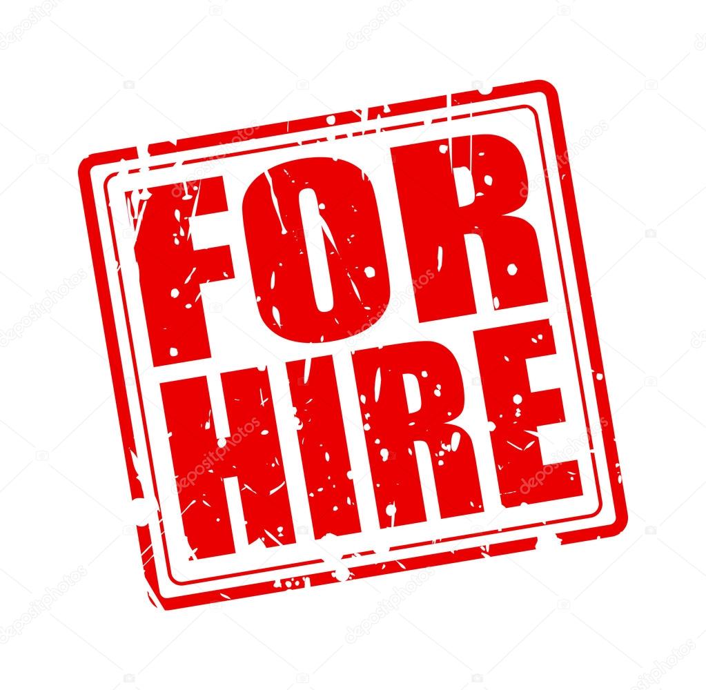 For hire red stamp text