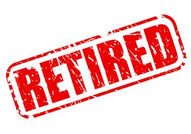 Retired red stamp text clipart
