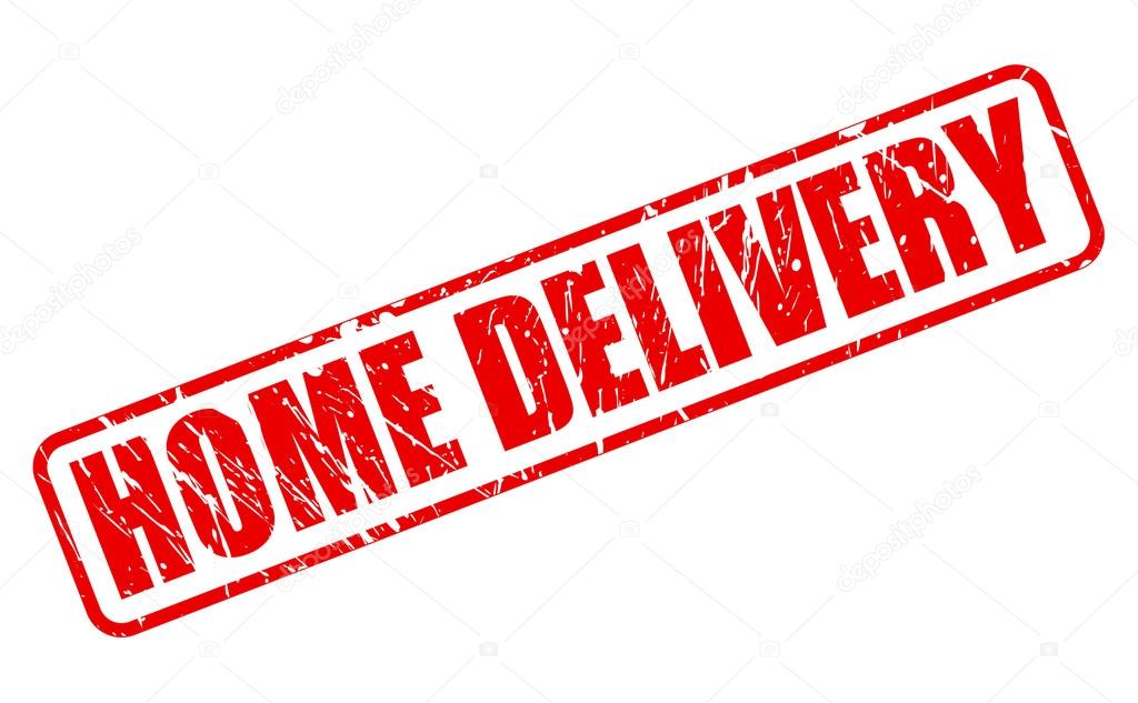 Home delivery red stamp text