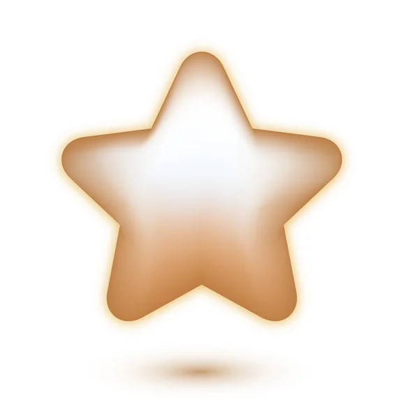 Estrella de bronce 3D en blanco — Vector de stock