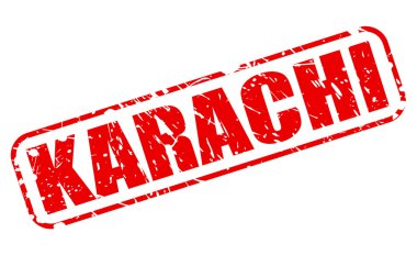 Karaçi kırmızı damga metni beyaz