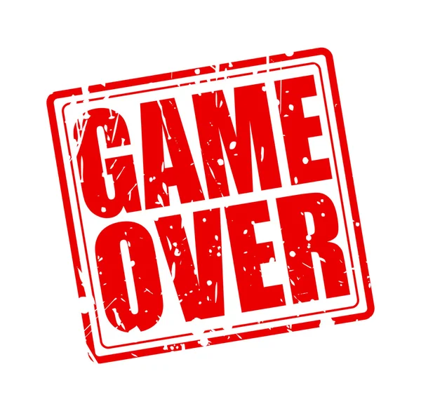 Game over timbro rosso testo — Vettoriale Stock