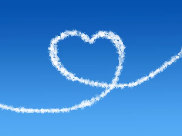 Heart shaped cloud in the blue sky — Stock Photo, Image