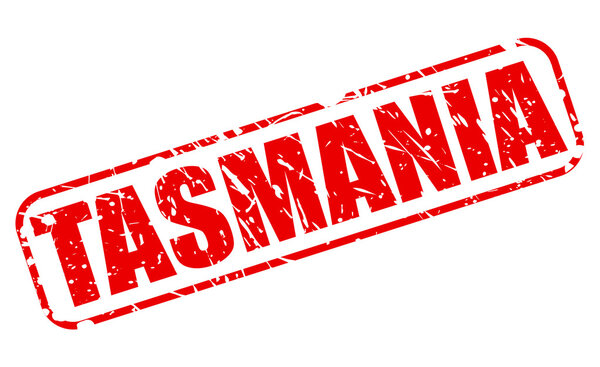 Tasmania red stamp text