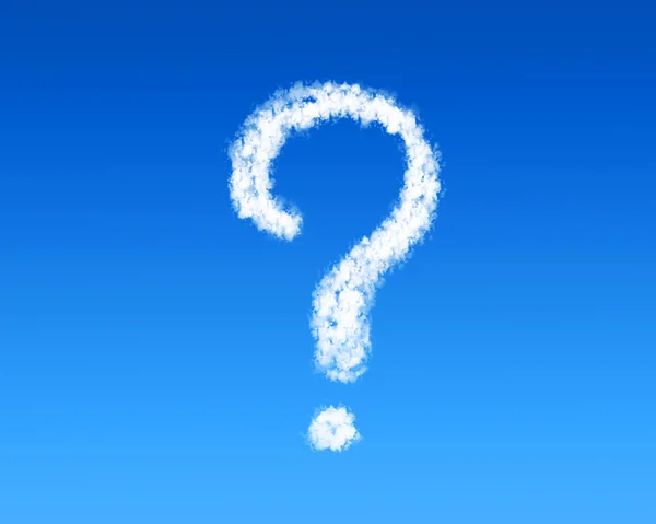 Question mark clouds shaped on blue sky — Stock Photo, Image