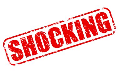 Şok edici kırmızı damga metni
