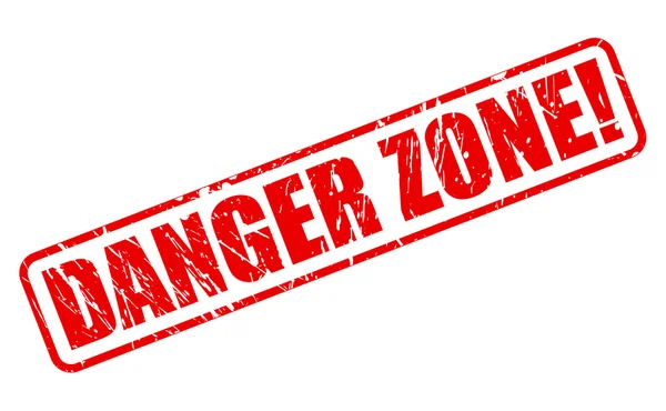 Zone de danger texte du timbre rouge — Image vectorielle