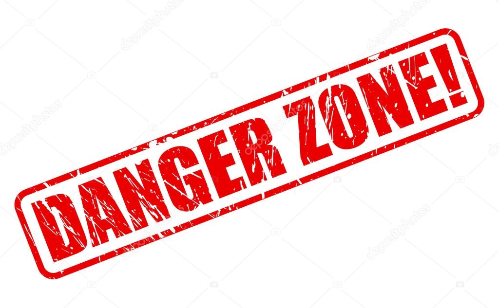 Danger zone red stamp text 