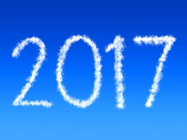 2017 текстова форма білих хмар на блакитному небі — стокове фото