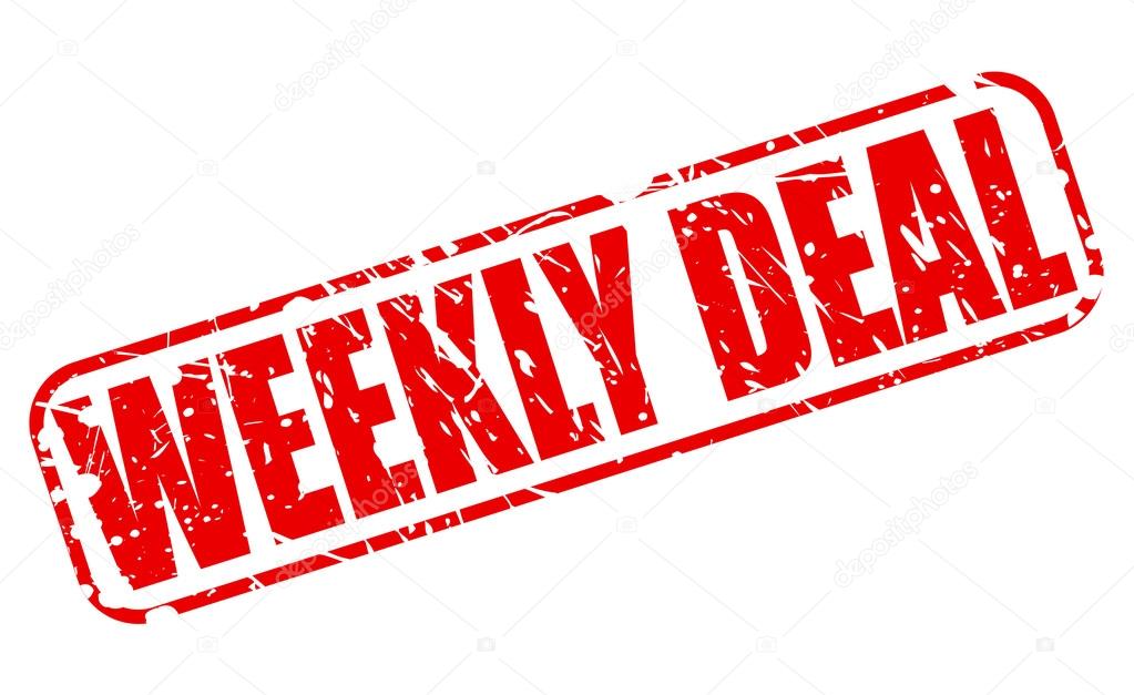 Weekly deal red stamp text