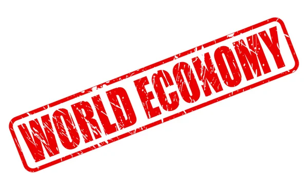 World Economy roșu ștampilă text — Vector de stoc