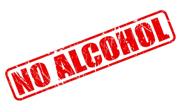 NO ALCOHOL texto de sello rojo — Archivo Imágenes Vectoriales