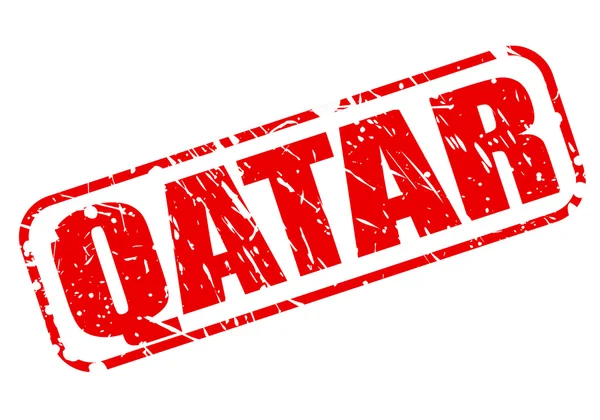 Tekst czerwony znaczek Katar — Wektor stockowy