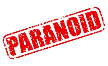 PARANOID red stamp text clipart