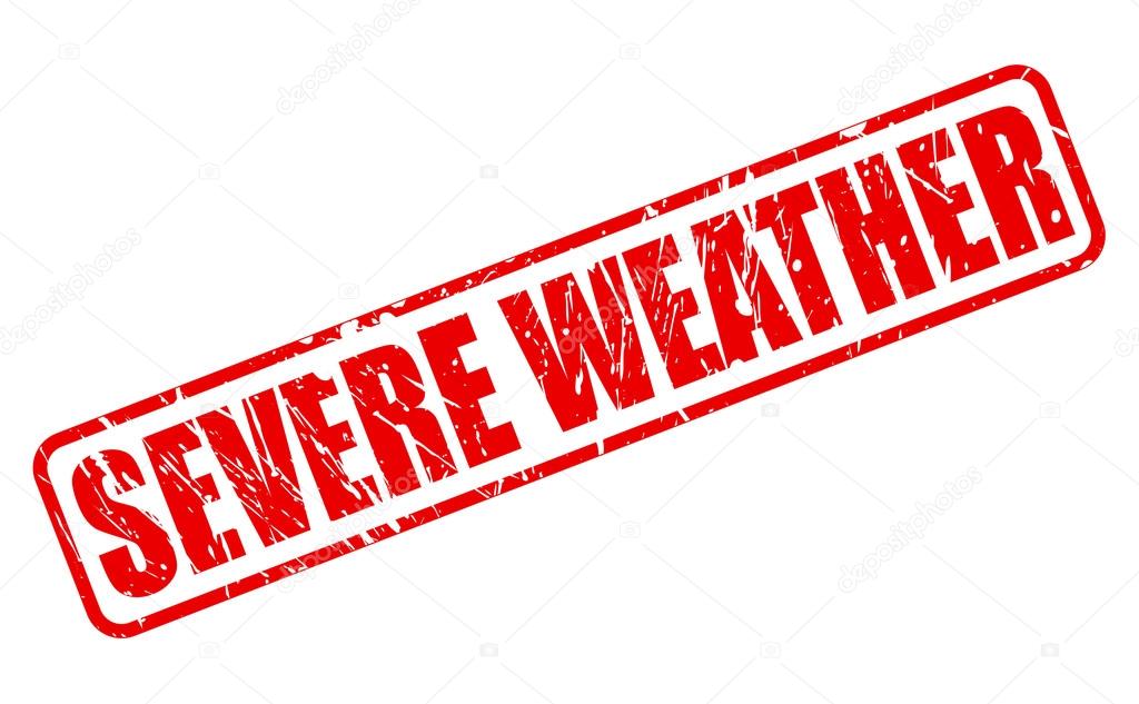 SEVERE WEATHER red stamp text