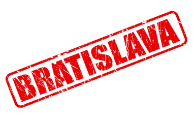 Bratislava kırmızı damga metni beyaz