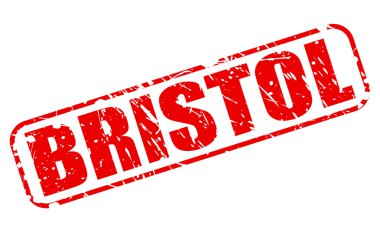 Bristol kırmızı damga metni beyaz