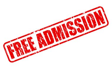 FREE ADMISSION red stamp text clipart