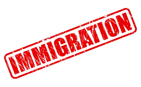 INMIGRACIÓN texto del sello rojo — Vector de stock