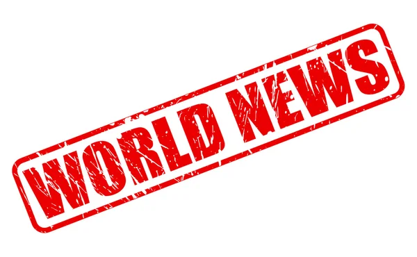 世界のニュースの赤いスタンプの文字列 — ストックベクタ