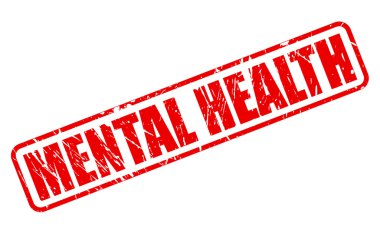 Zihinsel sağlık kırmızı kırmızı damga metni