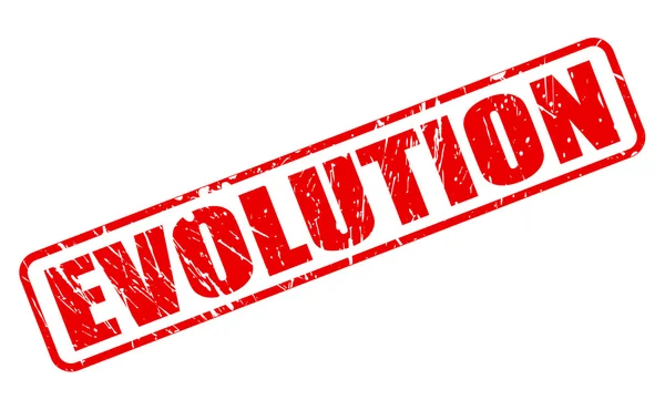 Evolutie rode stempel tekst — Stockvector