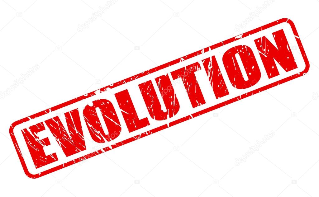 EVOLUTION red stamp text