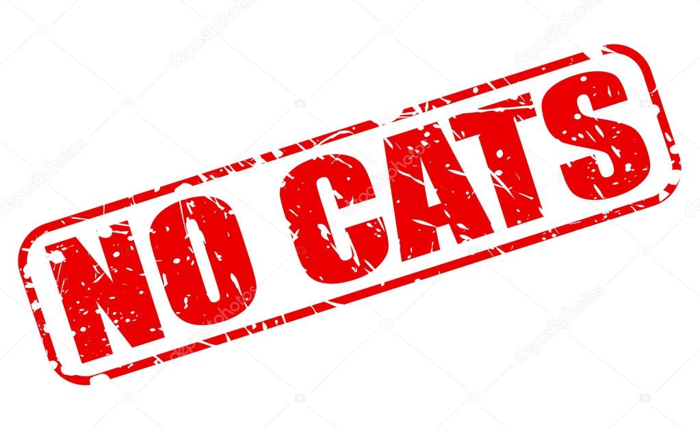 No cats red stamp text