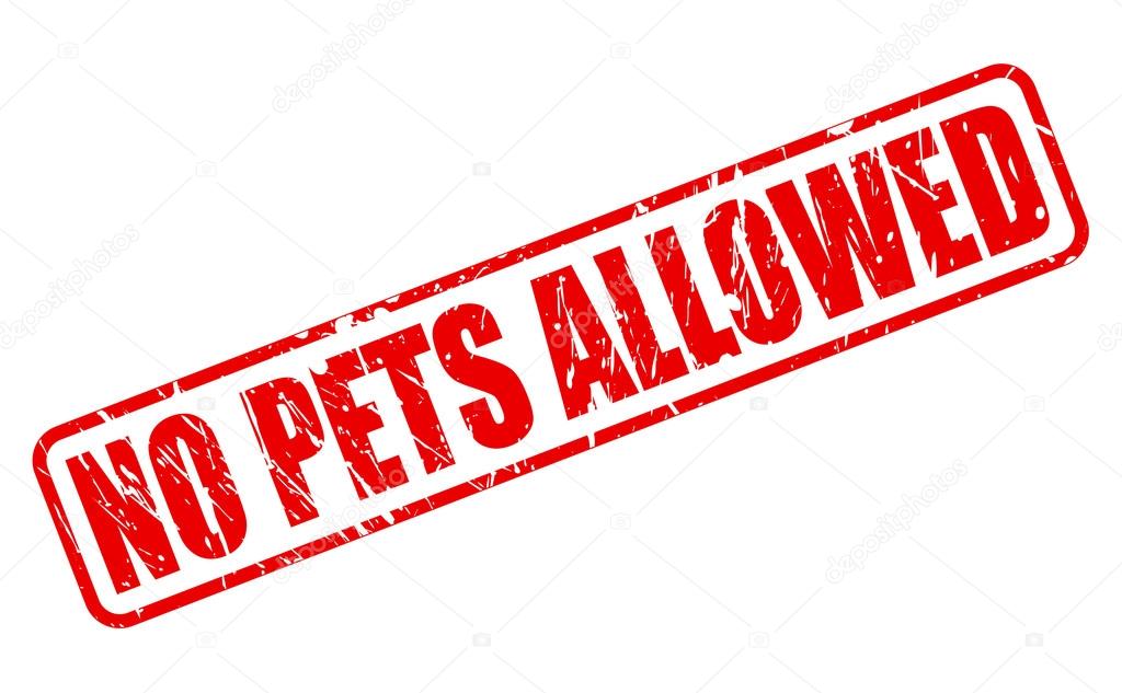 No pets allowed red stamp text