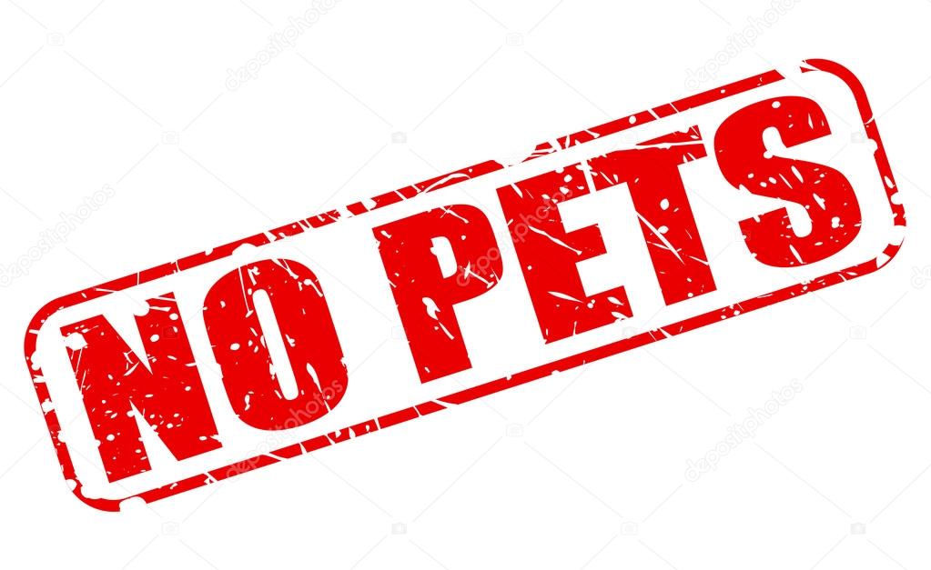 No pets red stamp text