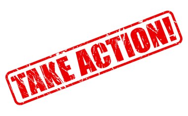 Take Action red stamp text