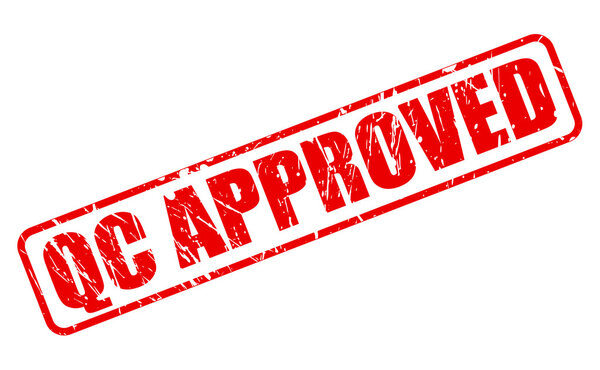 QC одобрил текст с красной маркой
