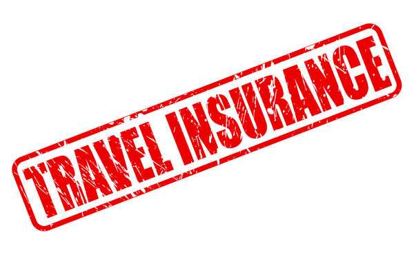 TRAVEL INSURANCE red stamp text
