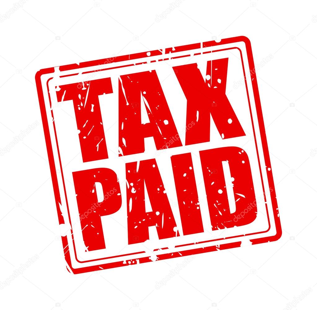 Tax paid red stamp text