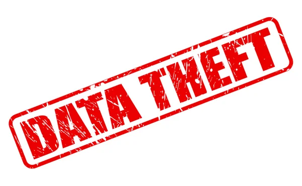 データ盗難の赤いスタンプの文字列 — ストックベクタ