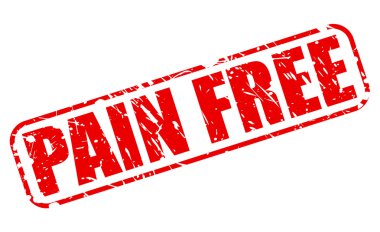 Pain free red stamp text